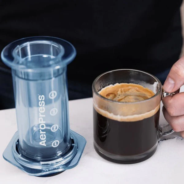 Clear Blue Aeropress Coffee Maker - Image 4