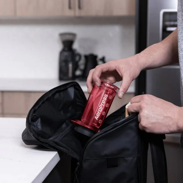Clear Red Aeropress Coffee Maker - Image 4
