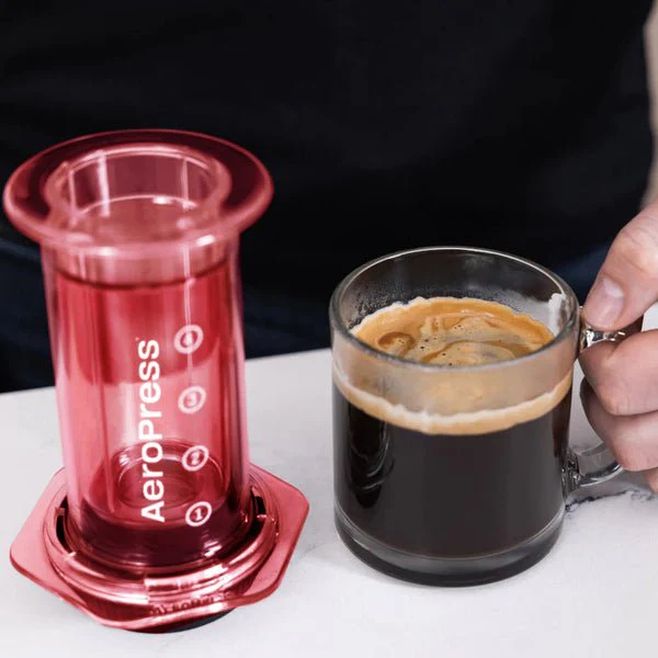 Clear Red Aeropress Coffee Maker - Image 5