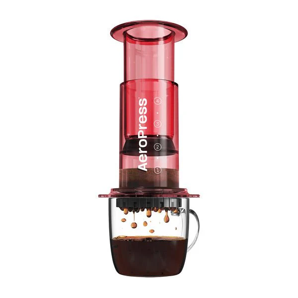 Clear Red Aeropress Coffee Maker - Image 6