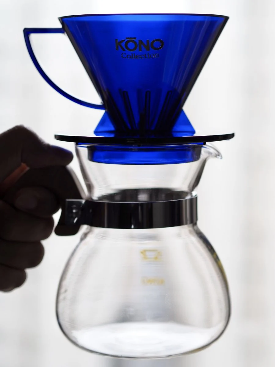 Kono Filter Coffee Dripper Clear Blue - Image 3